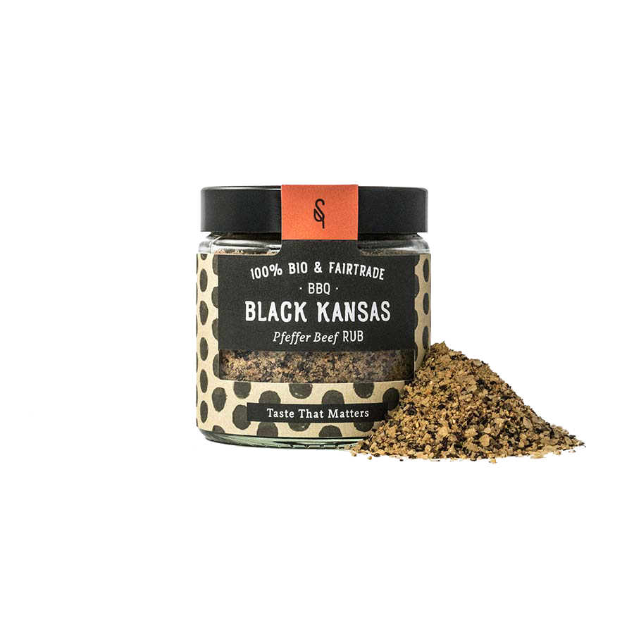 Black Kansas Pfeffer BBQ Rub - Bio (75 g)